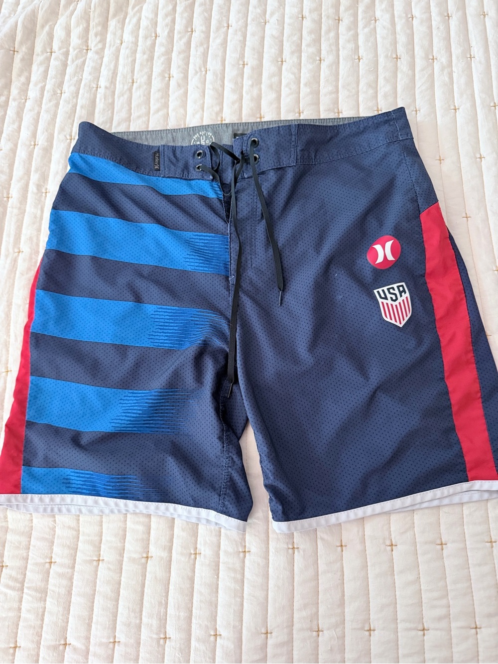 Hurley USA Soccer Navy Blue & Red Men's Boardshorts